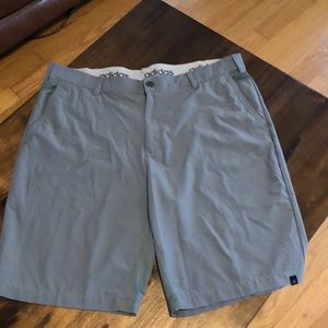Adidas flat front gray golf shorts 38 GUC